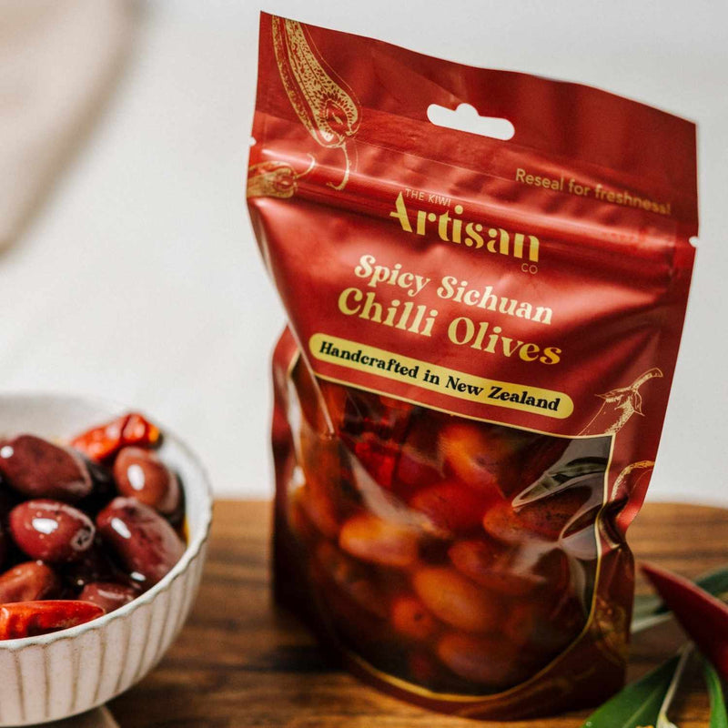 Spicy Sichuan Chili Olives made from New Zealand